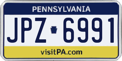 PA license plate JPZ6991