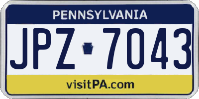 PA license plate JPZ7043