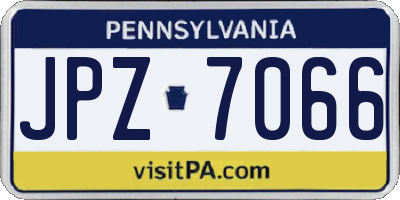 PA license plate JPZ7066