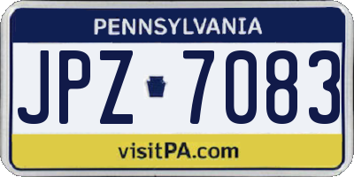 PA license plate JPZ7083