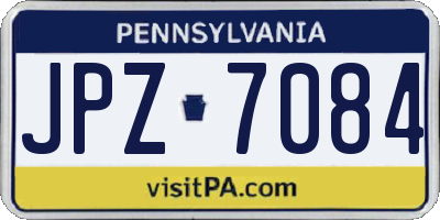 PA license plate JPZ7084