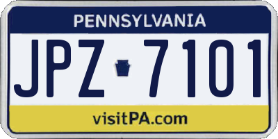 PA license plate JPZ7101