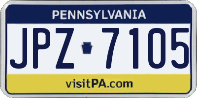 PA license plate JPZ7105