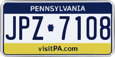 PA license plate JPZ7108