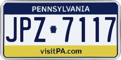 PA license plate JPZ7117