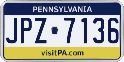 PA license plate JPZ7136