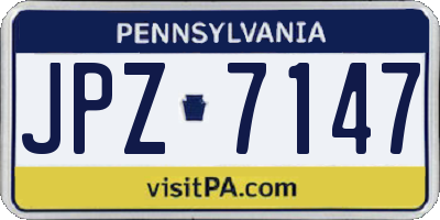 PA license plate JPZ7147