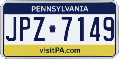 PA license plate JPZ7149