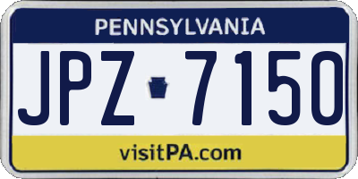 PA license plate JPZ7150