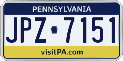 PA license plate JPZ7151