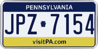 PA license plate JPZ7154