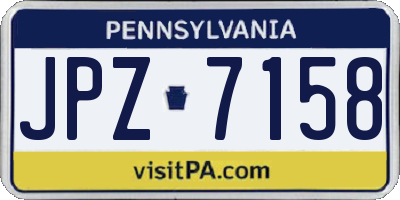PA license plate JPZ7158
