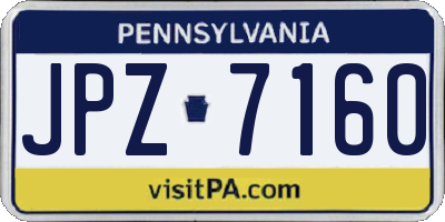 PA license plate JPZ7160