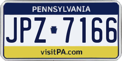 PA license plate JPZ7166