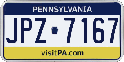PA license plate JPZ7167