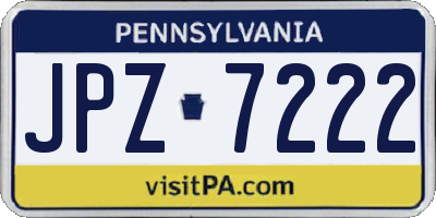 PA license plate JPZ7222