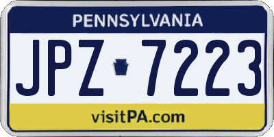PA license plate JPZ7223