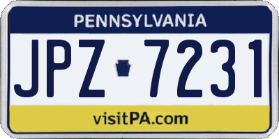 PA license plate JPZ7231
