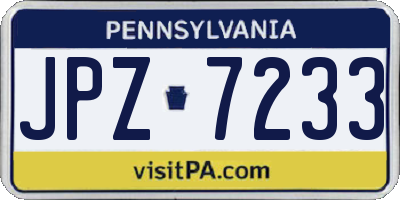 PA license plate JPZ7233