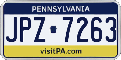 PA license plate JPZ7263