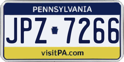 PA license plate JPZ7266