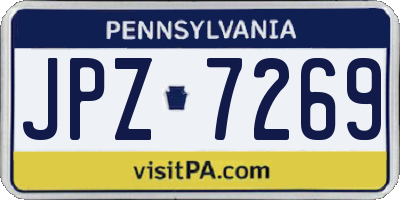 PA license plate JPZ7269