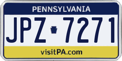 PA license plate JPZ7271