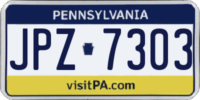 PA license plate JPZ7303