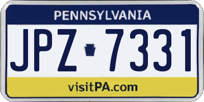PA license plate JPZ7331