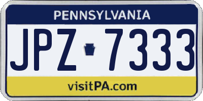 PA license plate JPZ7333