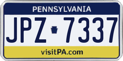 PA license plate JPZ7337