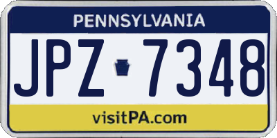 PA license plate JPZ7348