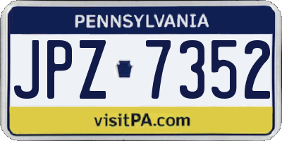 PA license plate JPZ7352