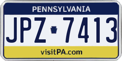 PA license plate JPZ7413
