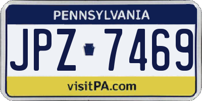 PA license plate JPZ7469
