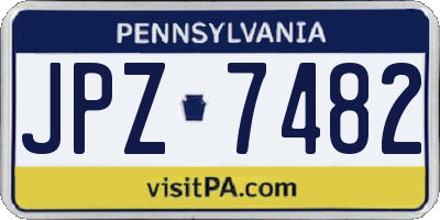 PA license plate JPZ7482