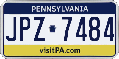 PA license plate JPZ7484