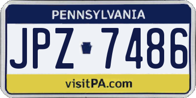 PA license plate JPZ7486