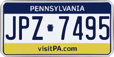 PA license plate JPZ7495