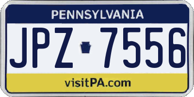 PA license plate JPZ7556