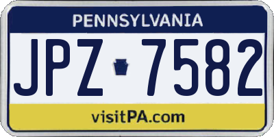 PA license plate JPZ7582