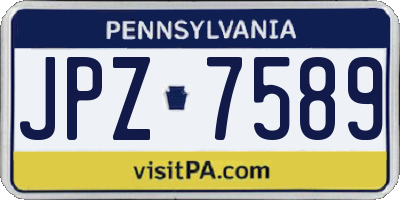 PA license plate JPZ7589
