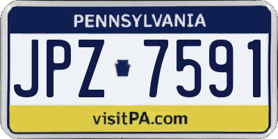 PA license plate JPZ7591