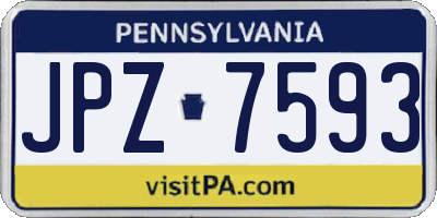 PA license plate JPZ7593