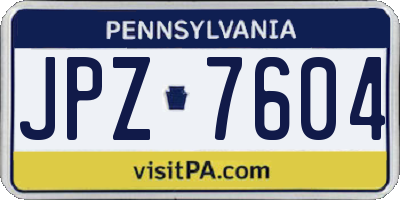 PA license plate JPZ7604