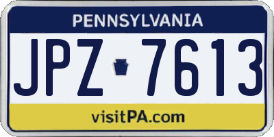 PA license plate JPZ7613
