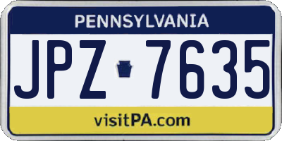 PA license plate JPZ7635