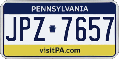 PA license plate JPZ7657