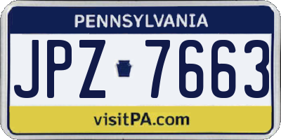 PA license plate JPZ7663