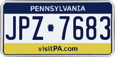 PA license plate JPZ7683